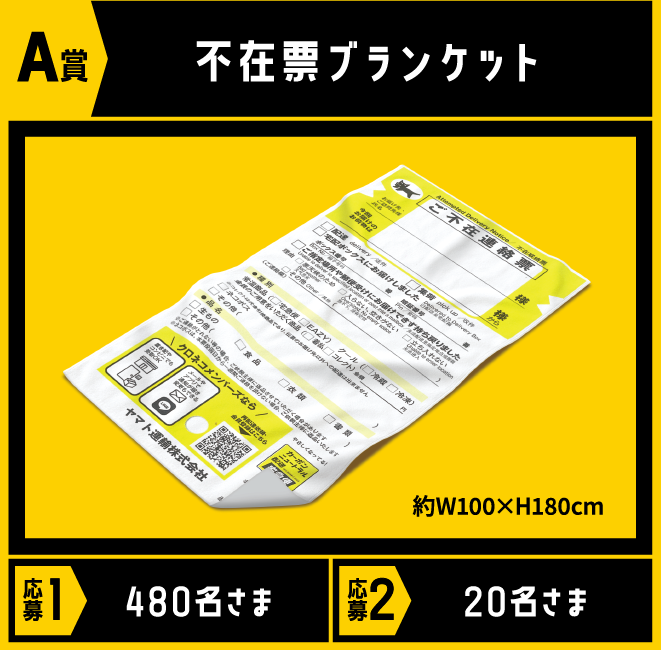 A賞 不在票ブランケット 応募1 480名さま/応募2 20名さま