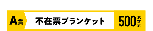 A賞 不在票ブランケット 応募1 500名さま